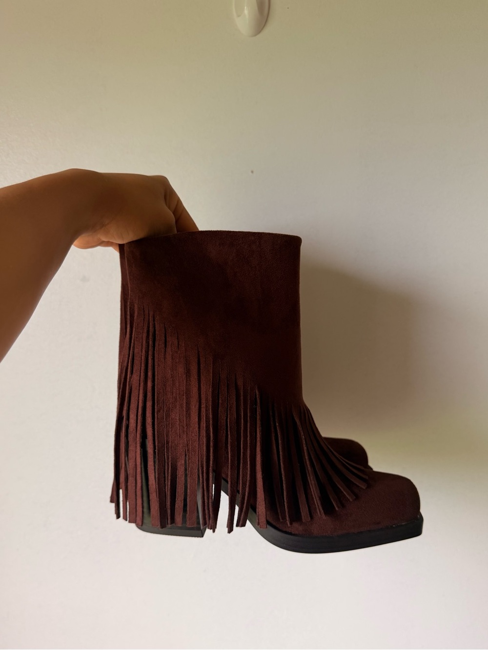 Faux Suede Fringe Booties - Picture 6 of 8